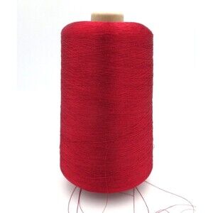 Burke Mills VTG 80s Brt Poly Cardinal Red Embroidery Thread Cone  135/2 469Grs